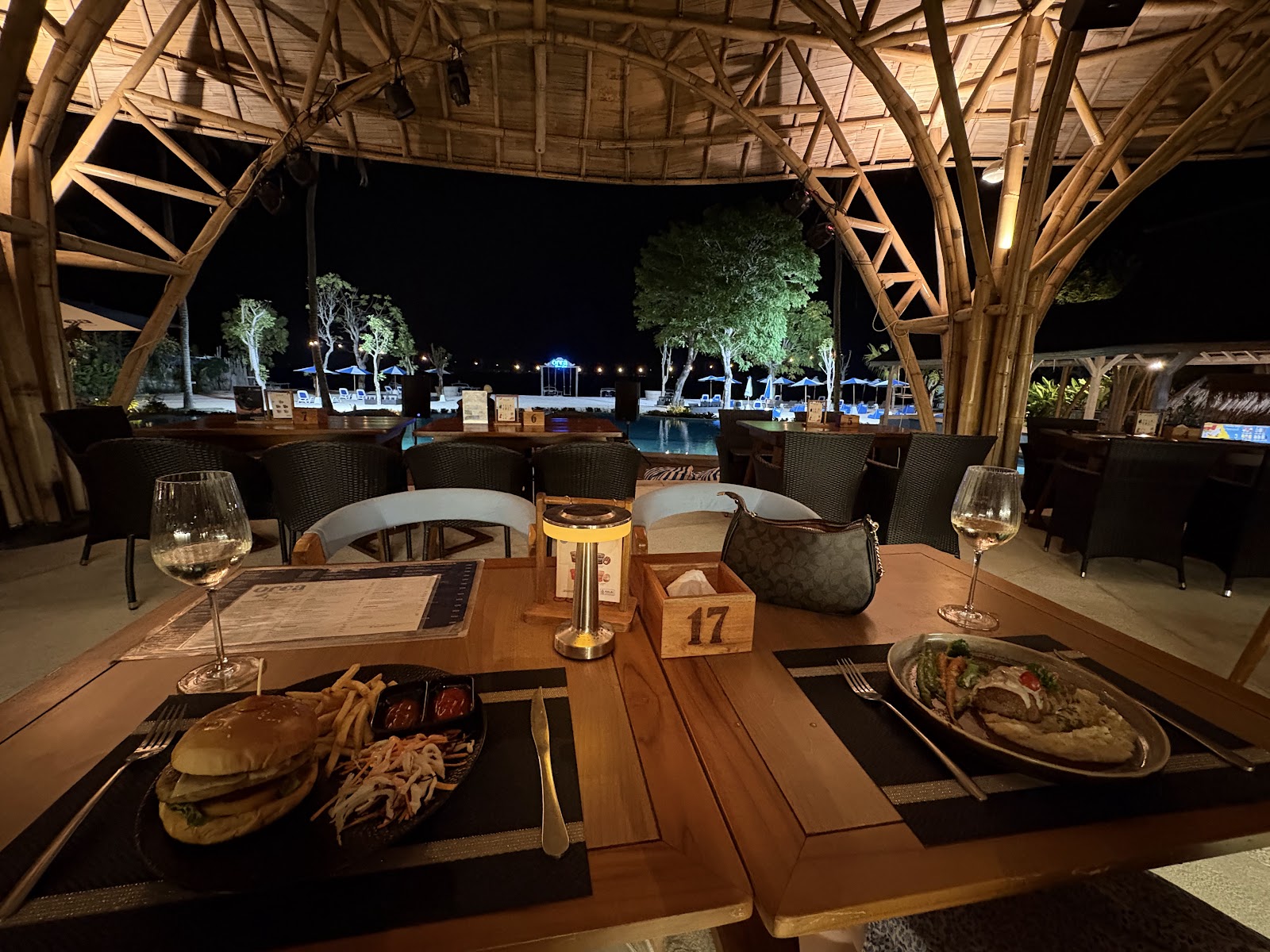Dinner table set for the evening