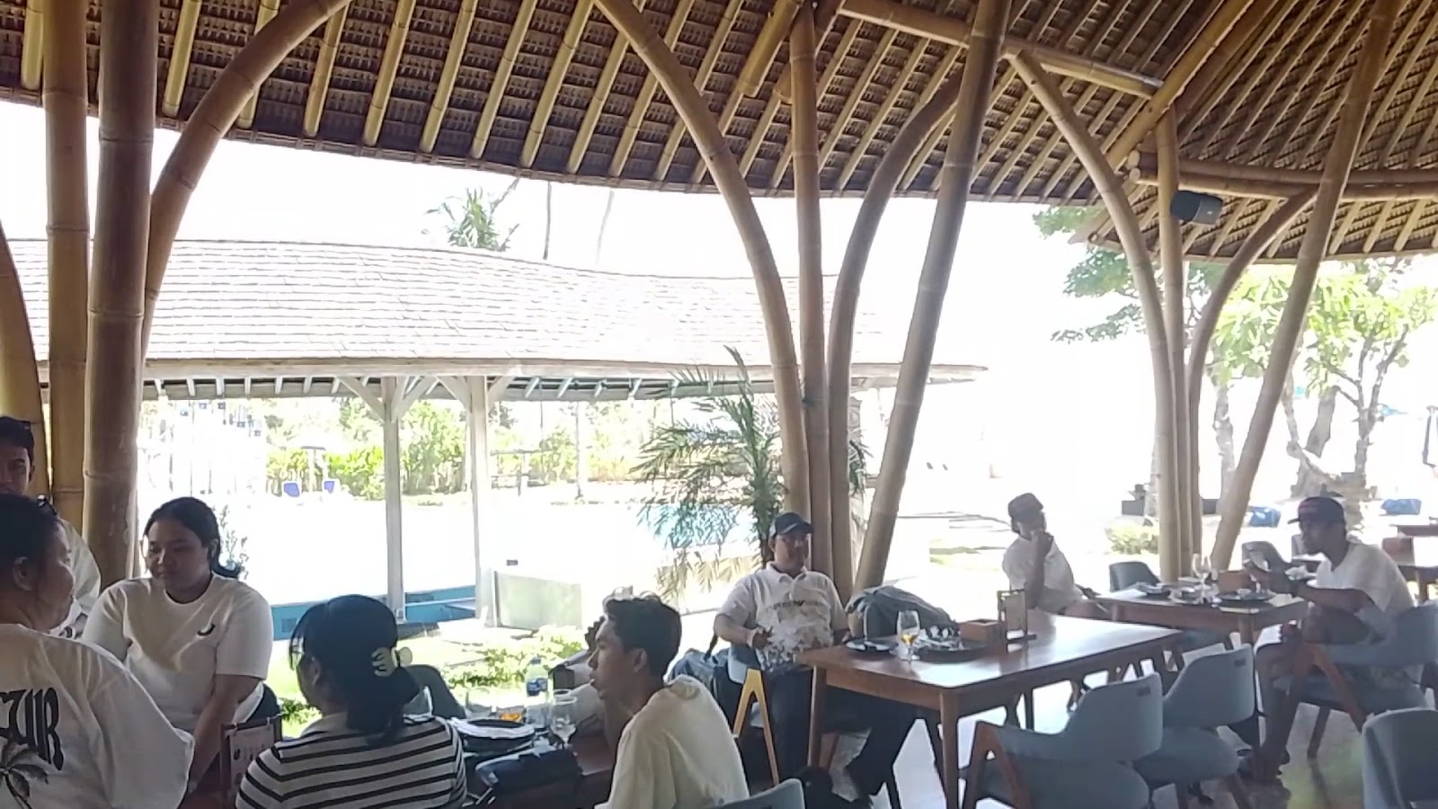 Guests dining at Orca Beach Club
