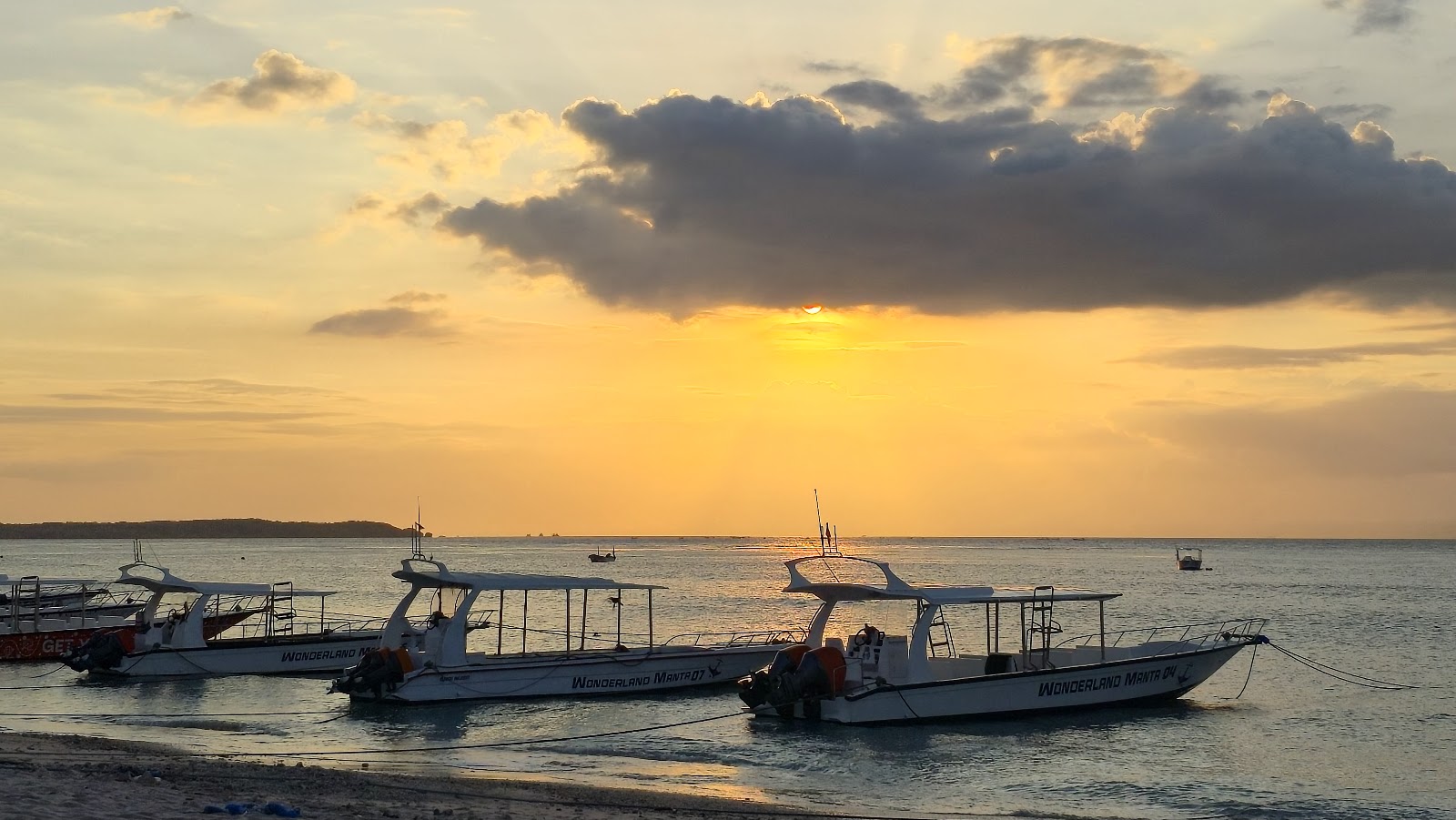Sunset over the water in Nusa Penida